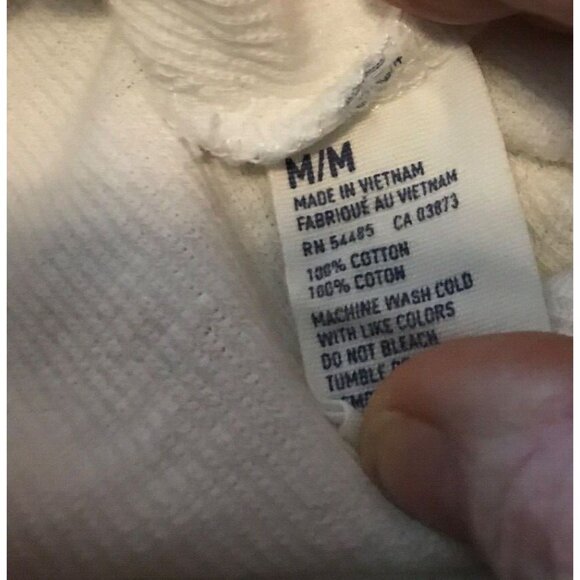 Vtg American Eagle Outfitter 1977 Athletic Fit Long Sleeve Cream Shirt Med Y2K - Picture 4 of 12